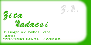 zita madacsi business card
